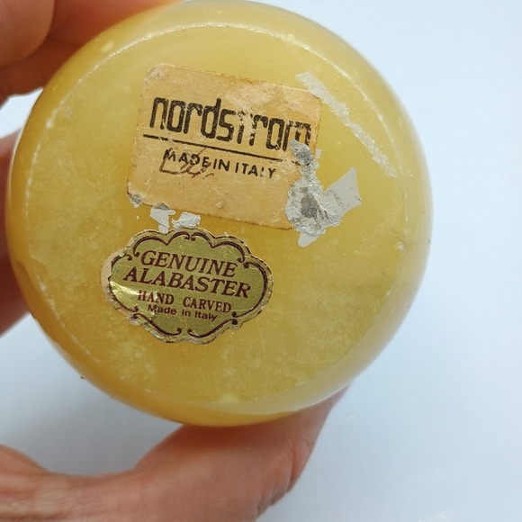 Vintage Genuine Alabaster Jewelry Trinket Hinge Floral Norstrom - Picture 2 of 10